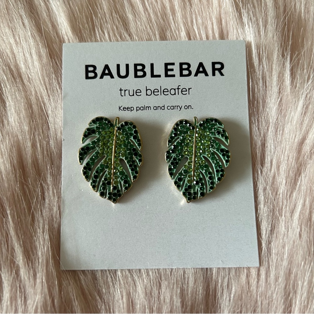Baublebar True Beleafer Palm Leaf Statement Earrings - Picture 2 of 6